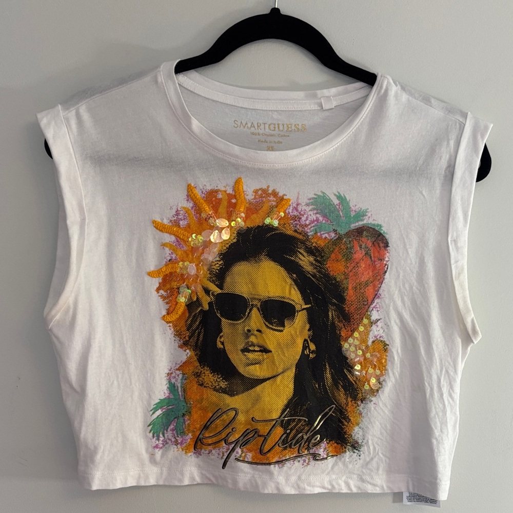 SmartGuess 100% organic cotton Riptide crop tee